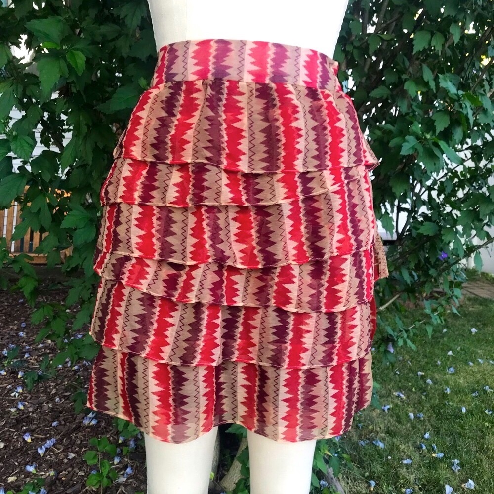Anthropologie Anna Sui Short Tiered Pencil Skirt